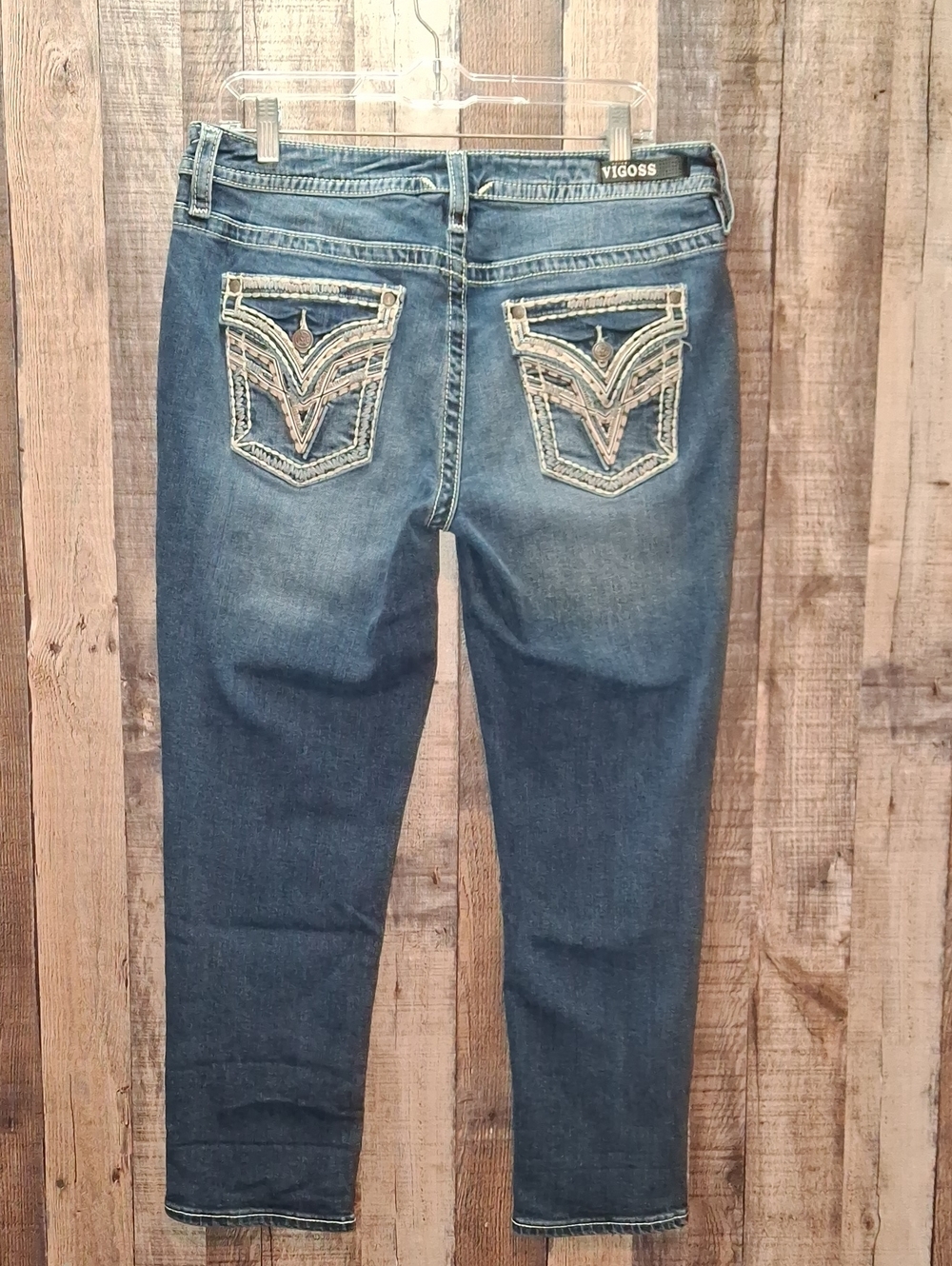 Vigoss Women's Medium Blue Capri Jeans Size 12 Heritage Fit
